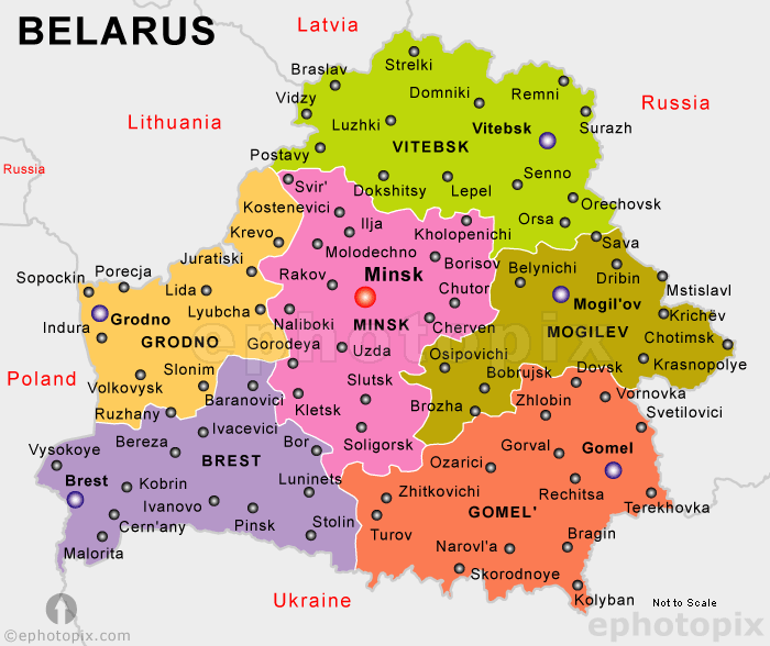 belarussie belarus-political-map