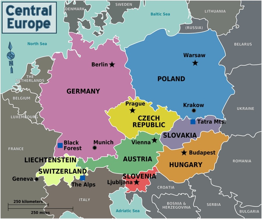 Europe-centrale-carte-de-l-Europe-centrale-Republique-Tcheque-Pologne-Slovaquie-Hongrie-Roumanie-Moldavie-Lichtenstein-Suisse-Europe-centrale-3