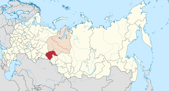 Tyumen_in_Russia_(+Khanty-Mansi_+Yamalo-Nenets_hatched).svgCarte de la Fédération de Russie. Région de Tioumen.